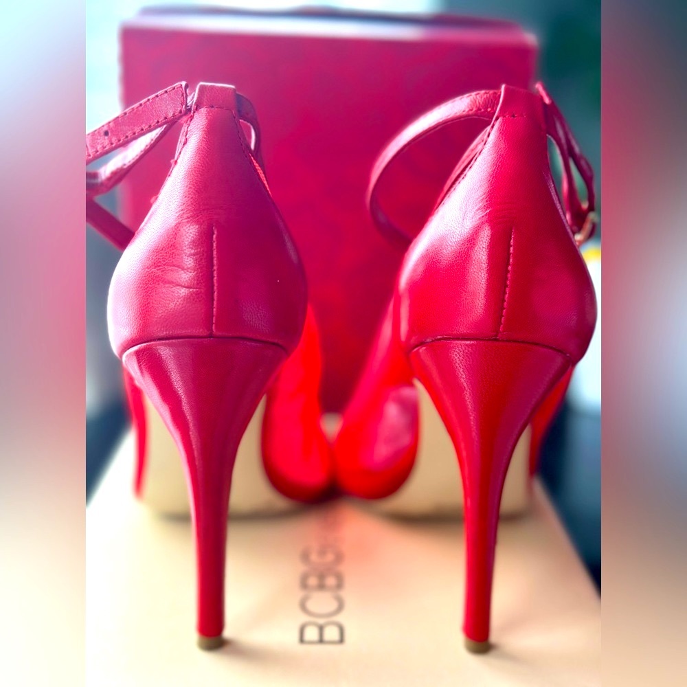 Bgbg Generation Red Heels With Mesh Sides And Ank… - image 4